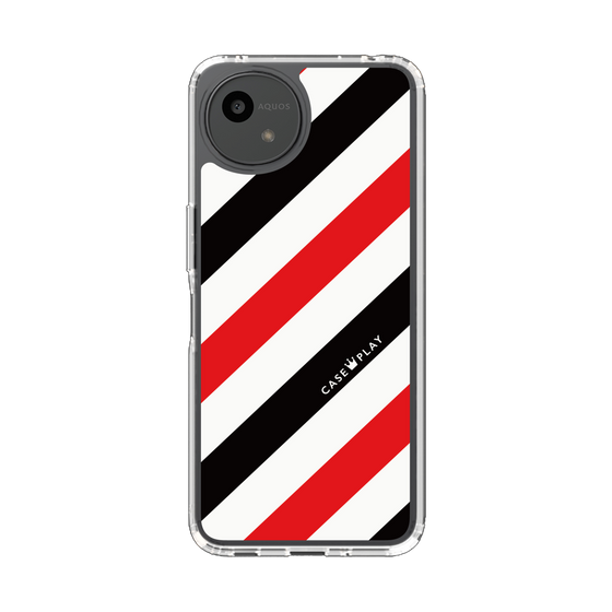 Slim Protection Case［ Big Stripe - Red × Black ］