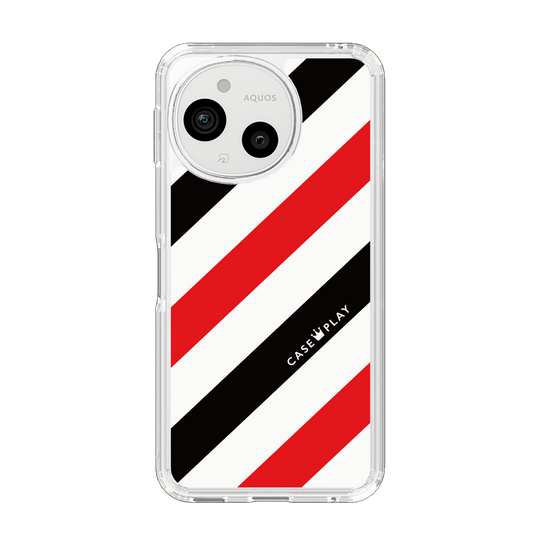 Slim Protection Case［ Big Stripe - Red × Black ］