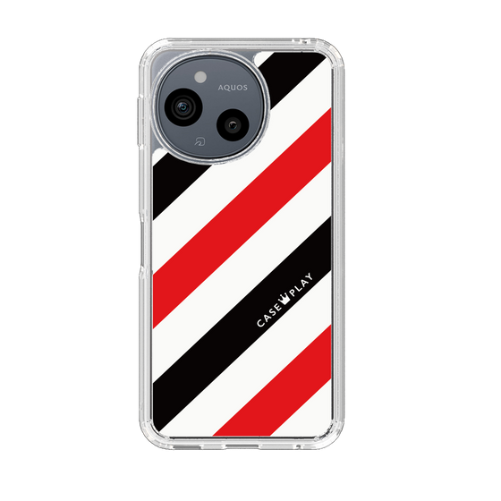 Slim Protection Case［ Big Stripe - Red × Black ］