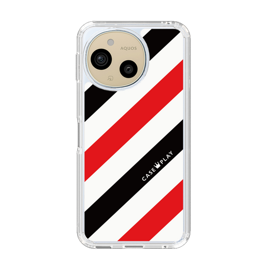Slim Protection Case［ Big Stripe - Red × Black ］