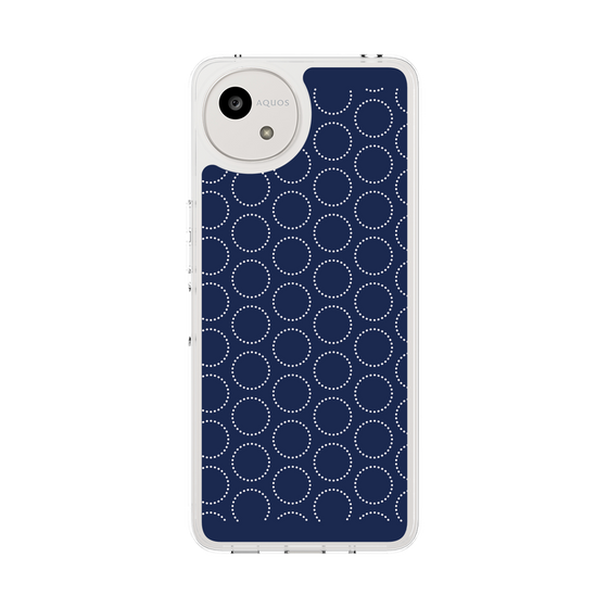 Slim Protection Case［ Dot Circle - Navy ］