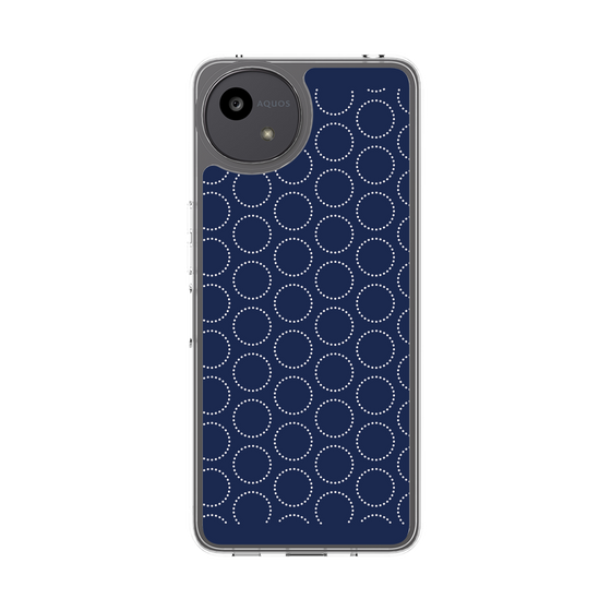 Slim Protection Case［ Dot Circle - Navy ］