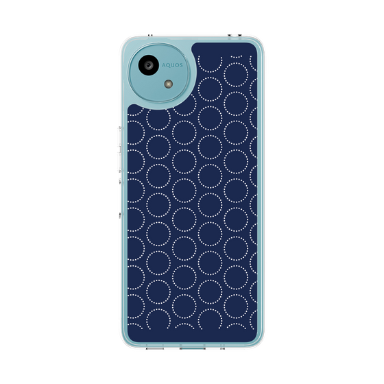 Slim Protection Case［ Dot Circle - Navy ］