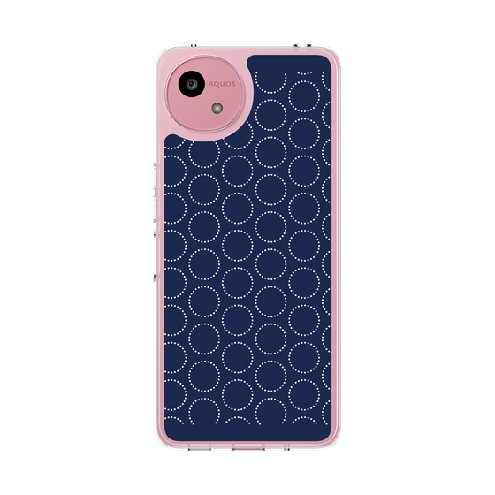 Slim Protection Case［ Dot Circle - Navy ］
