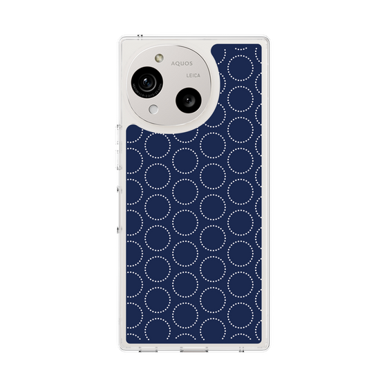 Slim Protection Case［ Dot Circle - Navy ］