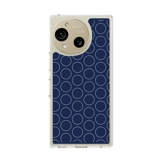 Slim Protection Case［ Dot Circle - Navy ］