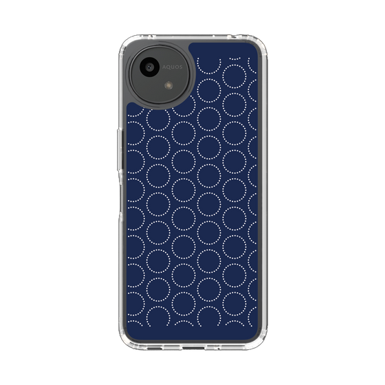 Slim Protection Case［ Dot Circle - Navy ］