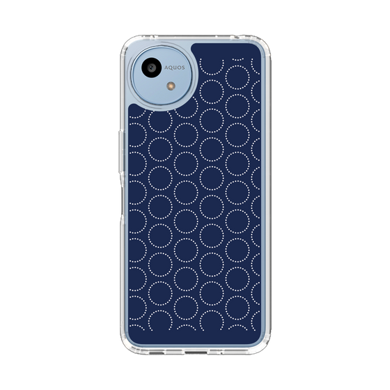 Slim Protection Case［ Dot Circle - Navy ］