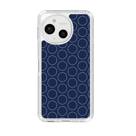 Slim Protection Case［ Dot Circle - Navy ］