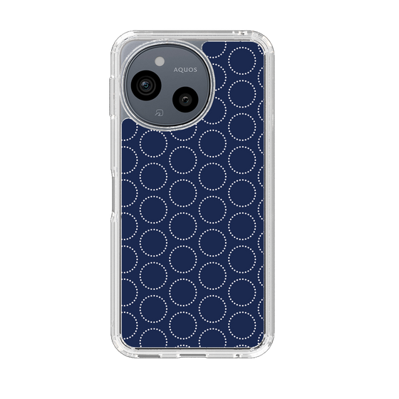 Slim Protection Case［ Dot Circle - Navy ］