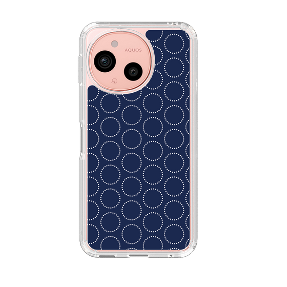 Slim Protection Case［ Dot Circle - Navy ］