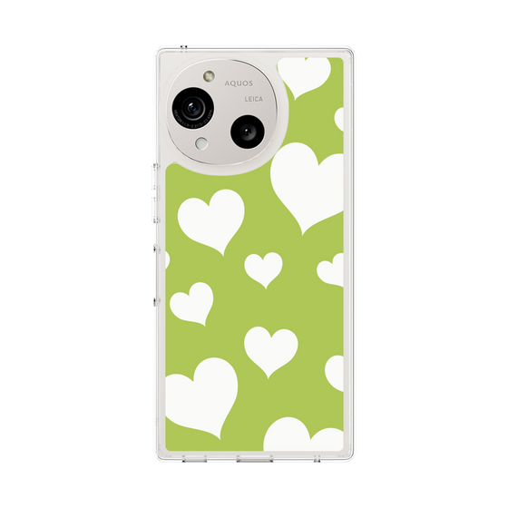 Slim Protection Case［ Dot Hearts - Green ］