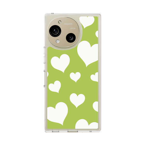 Slim Protection Case［ Dot Hearts - Green ］
