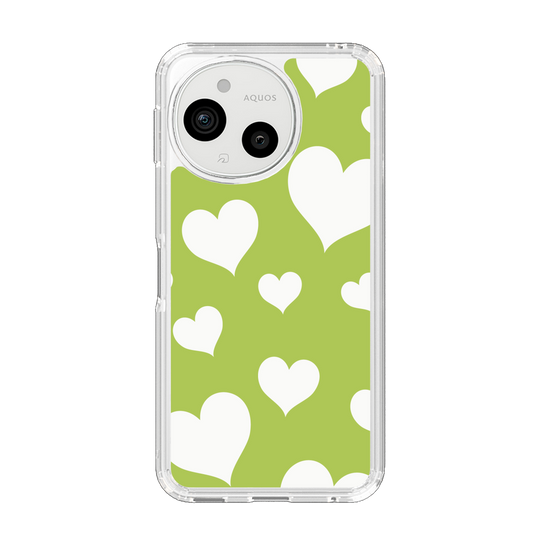 Slim Protection Case［ Dot Hearts - Green ］