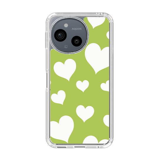 Slim Protection Case［ Dot Hearts - Green ］