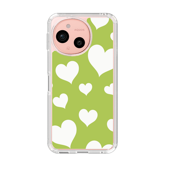 Slim Protection Case［ Dot Hearts - Green ］