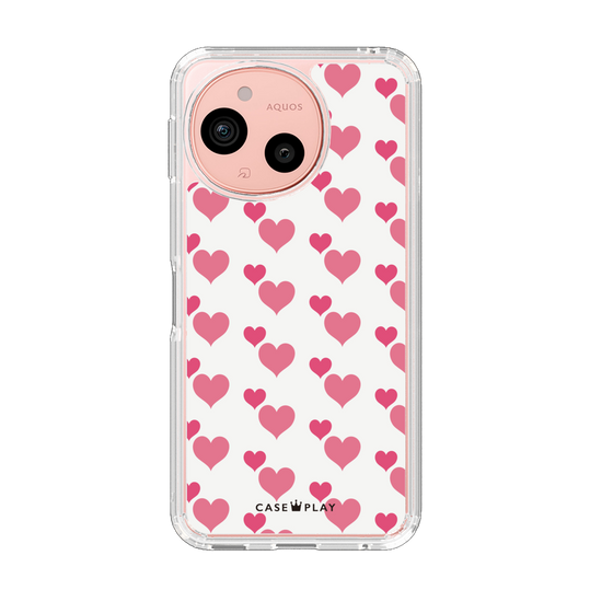 Slim Protection Case［ Stripe Hearts - Pink ］