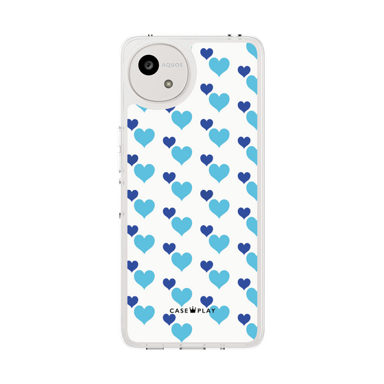 Slim Protection Case［ Stripe Hearts - Blue ］
