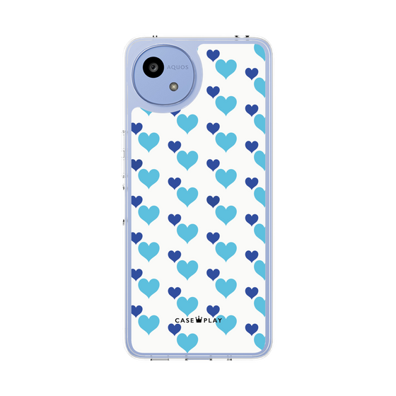 Slim Protection Case［ Stripe Hearts - Blue ］