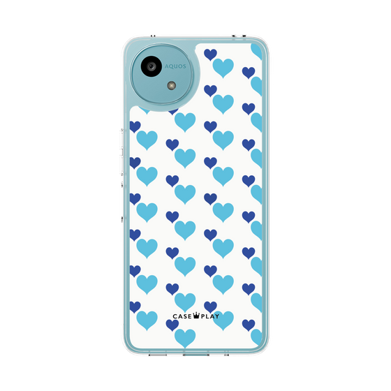 Slim Protection Case［ Stripe Hearts - Blue ］