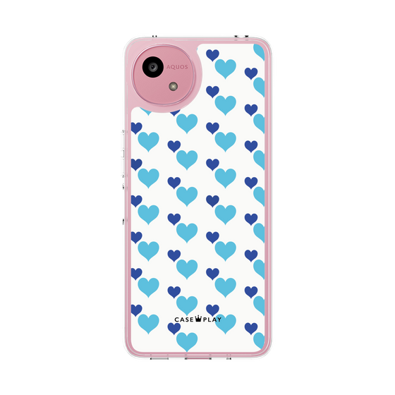 Slim Protection Case［ Stripe Hearts - Blue ］