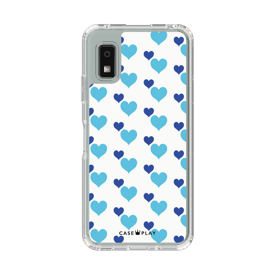 Slim Protection Case［ Stripe Hearts - Blue ］