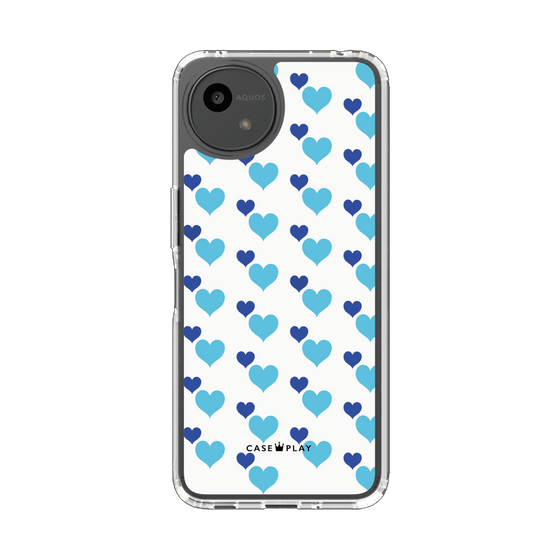 Slim Protection Case［ Stripe Hearts - Blue ］