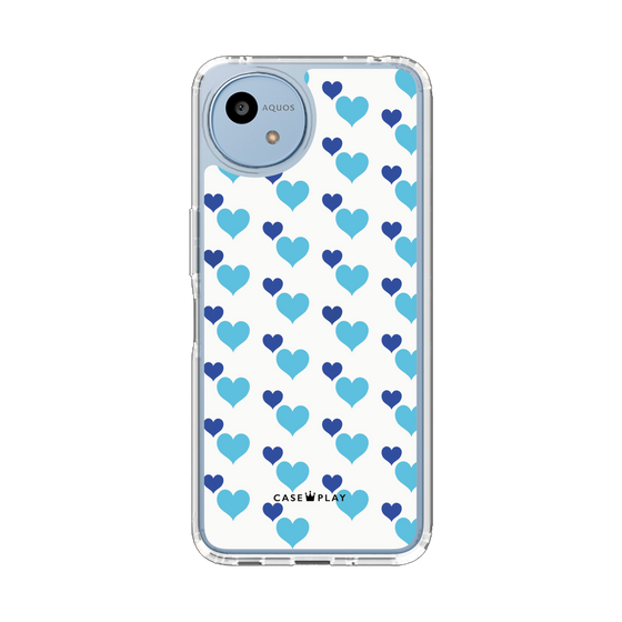 Slim Protection Case［ Stripe Hearts - Blue ］