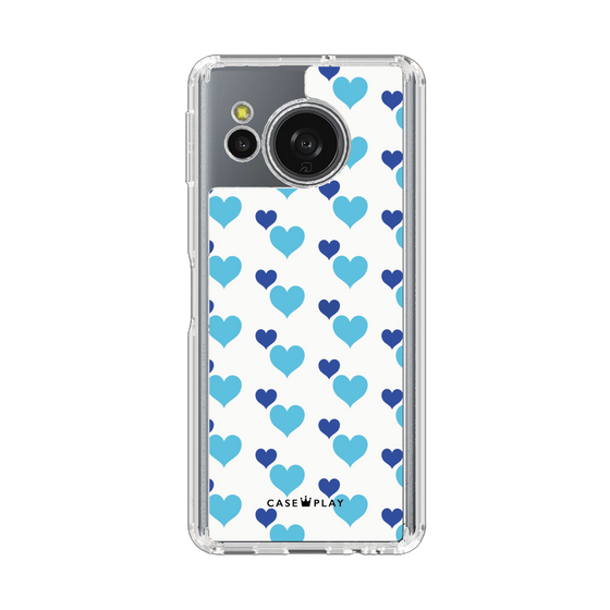 Slim Protection Case［ Stripe Hearts - Blue ］