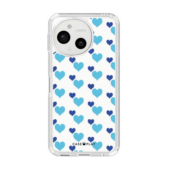 Slim Protection Case［ Stripe Hearts - Blue ］