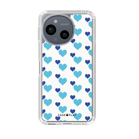 Slim Protection Case［ Stripe Hearts - Blue ］