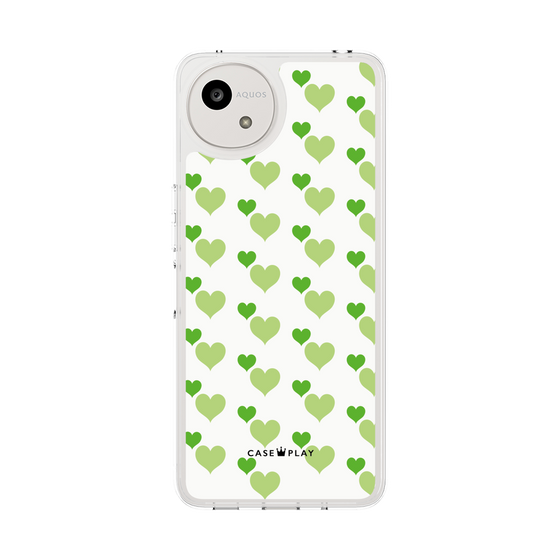 Slim Protection Case［ Stripe Hearts - Green ］