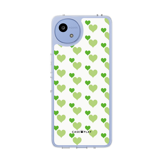 Slim Protection Case［ Stripe Hearts - Green ］