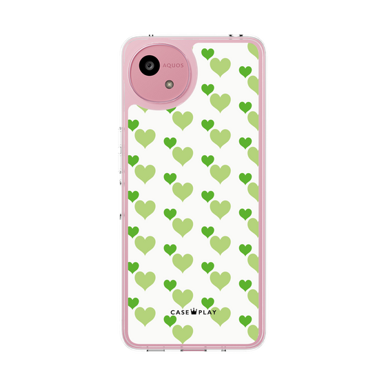 Slim Protection Case［ Stripe Hearts - Green ］
