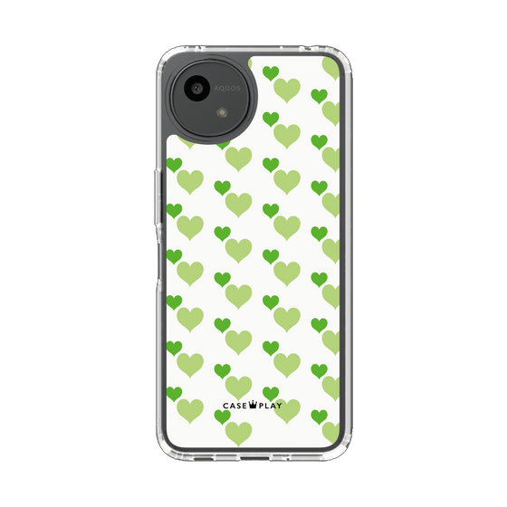 Slim Protection Case［ Stripe Hearts - Green ］