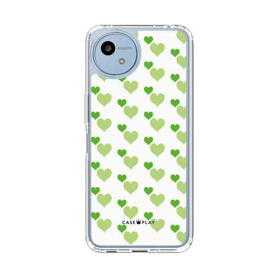 Slim Protection Case［ Stripe Hearts - Green ］