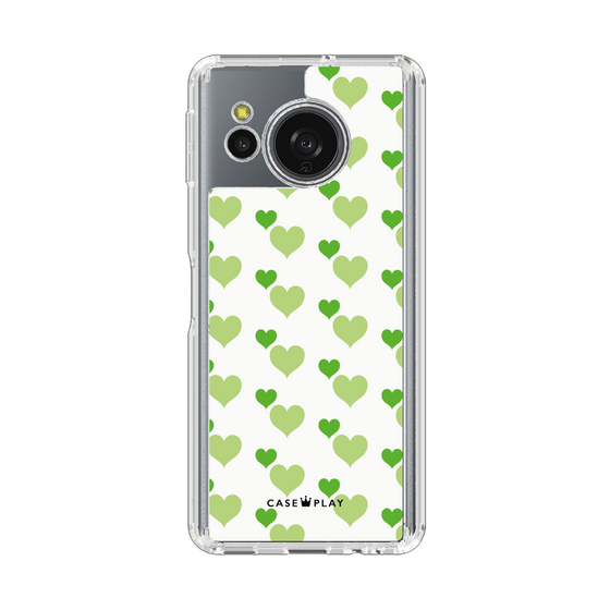Slim Protection Case［ Stripe Hearts - Green ］