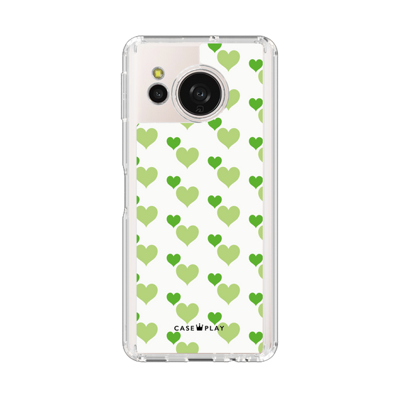 Slim Protection Case［ Stripe Hearts - Green ］