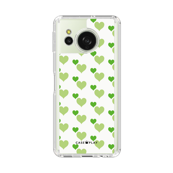 Slim Protection Case［ Stripe Hearts - Green ］