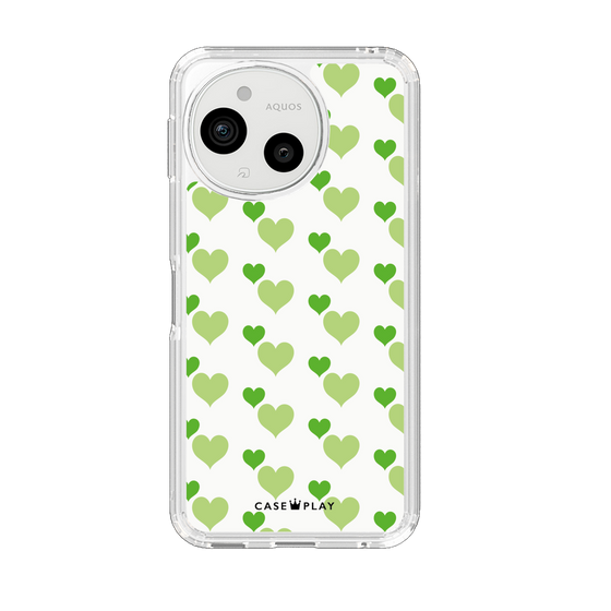 Slim Protection Case［ Stripe Hearts - Green ］