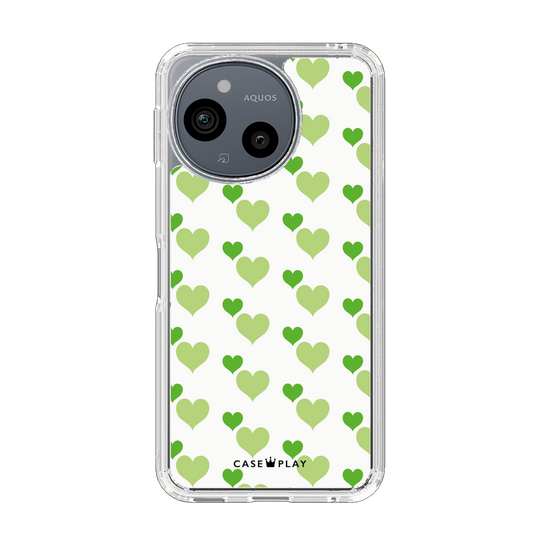 Slim Protection Case［ Stripe Hearts - Green ］