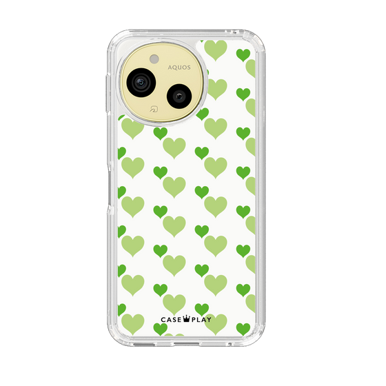 Slim Protection Case［ Stripe Hearts - Green ］