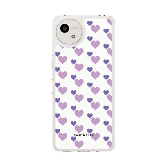 Slim Protection Case［ Stripe Hearts - Purple ］