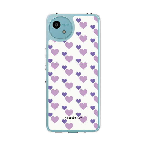 Slim Protection Case［ Stripe Hearts - Purple ］
