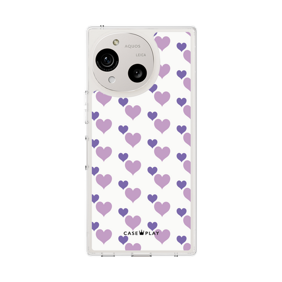 Slim Protection Case［ Stripe Hearts - Purple ］