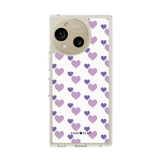 Slim Protection Case［ Stripe Hearts - Purple ］