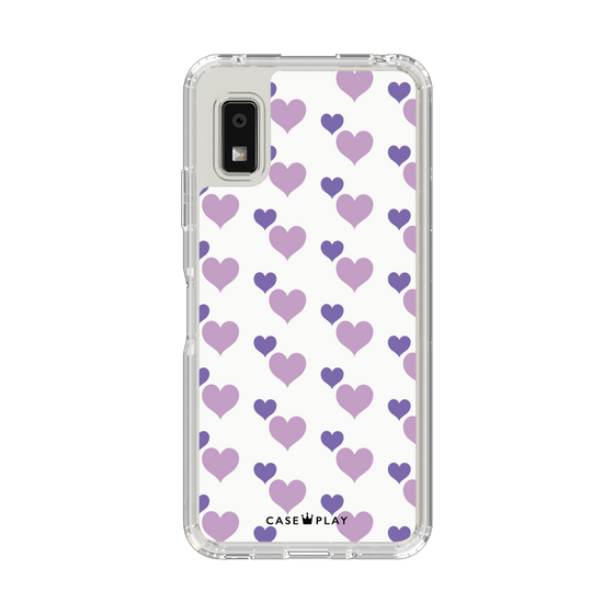 Slim Protection Case［ Stripe Hearts - Purple ］