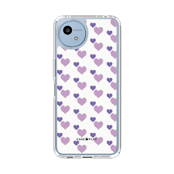 Slim Protection Case［ Stripe Hearts - Purple ］