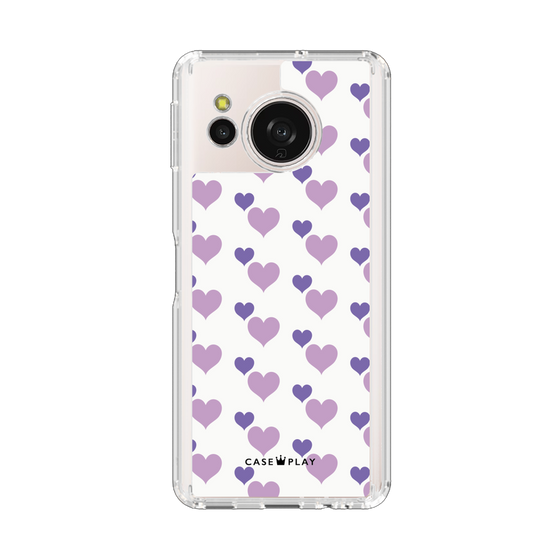 Slim Protection Case［ Stripe Hearts - Purple ］