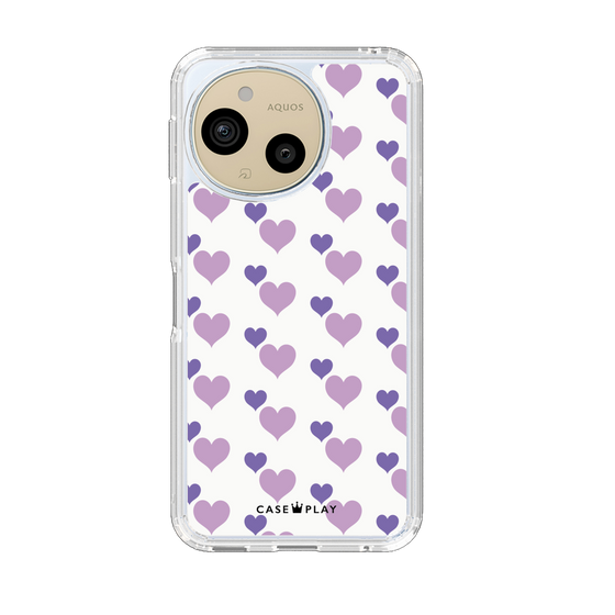 Slim Protection Case［ Stripe Hearts - Purple ］